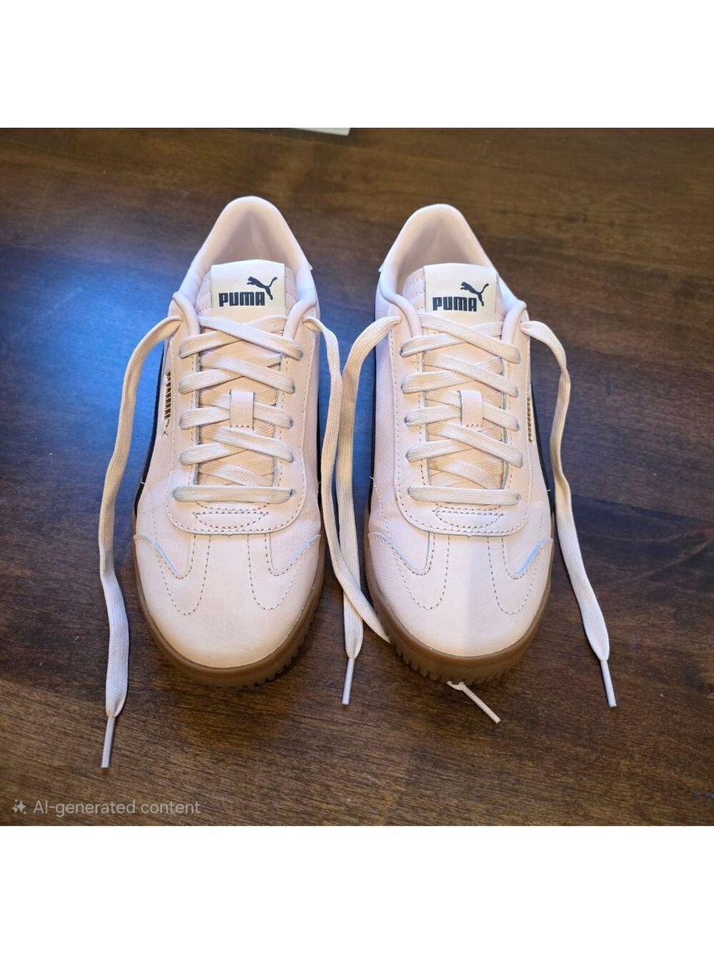 Women's Puma Club 5V5 Sneakers Size 7.5 Island Pink with Blue Stripes worn twice